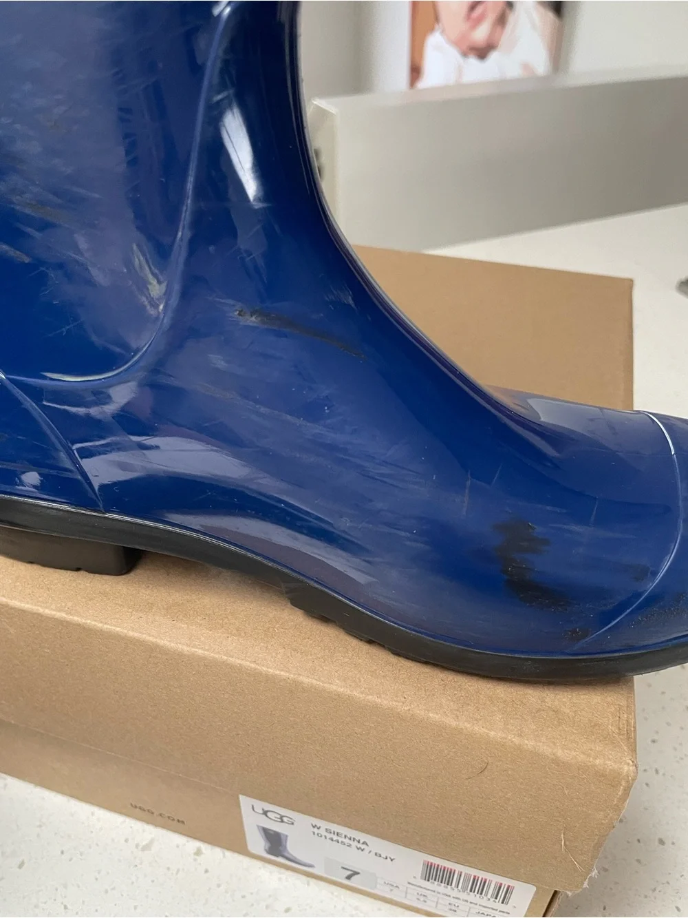 UGG Black Rain Boot with Treaded Sole